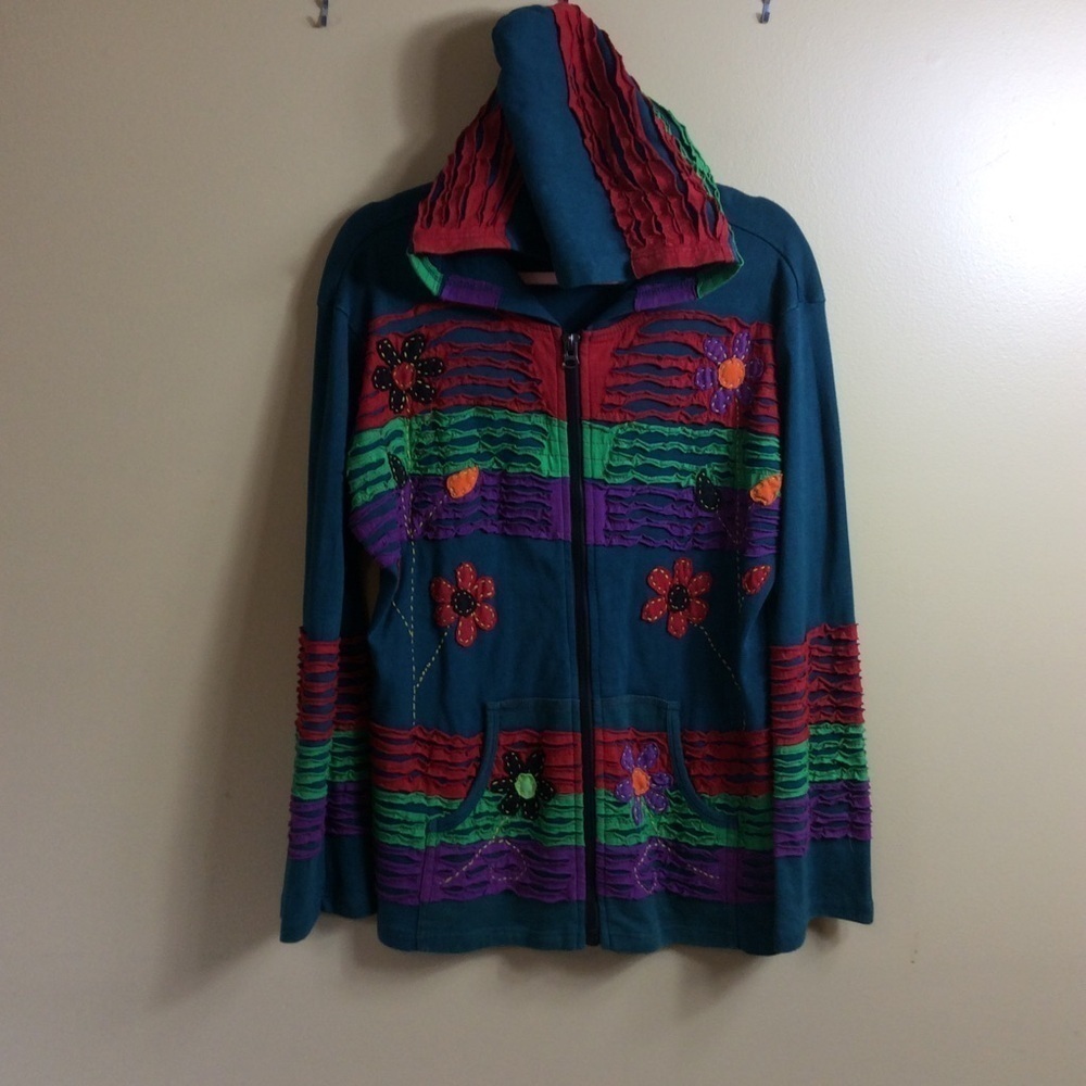 The Collection Royal Embroidered Patchwork Flare … - image 2